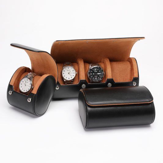 Estuche de viaje para relojes – 3 ranuras en cuero PU