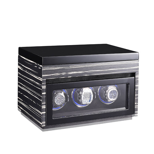 Caja giratoria automática para relojes – 9 espacios con pantalla LCD y motor japonés