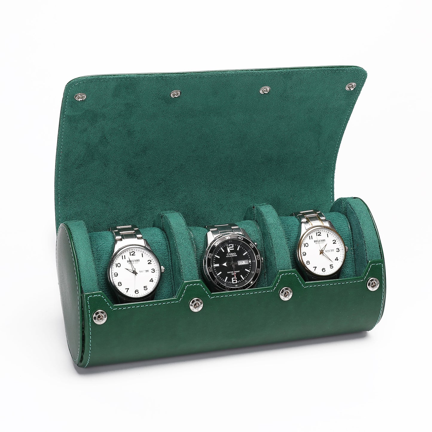 Organizador de relojes de viaje – Estuche de cuero portátil (3 colores)
