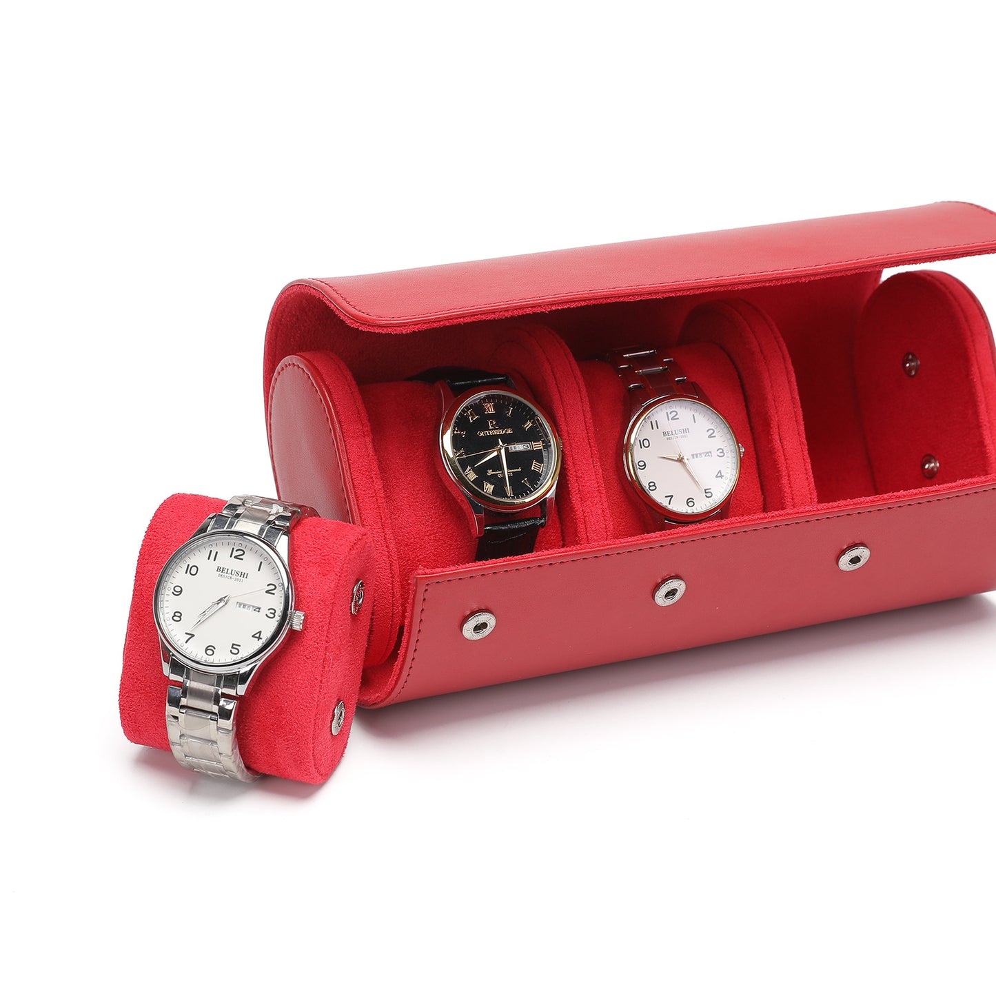Organizador de relojes de viaje – Estuche de cuero portátil (3 colores)