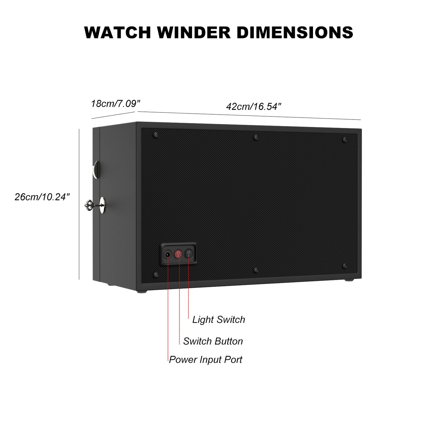 Caja giratoria automática para relojes – Multi-slot con luz LED azul aurora